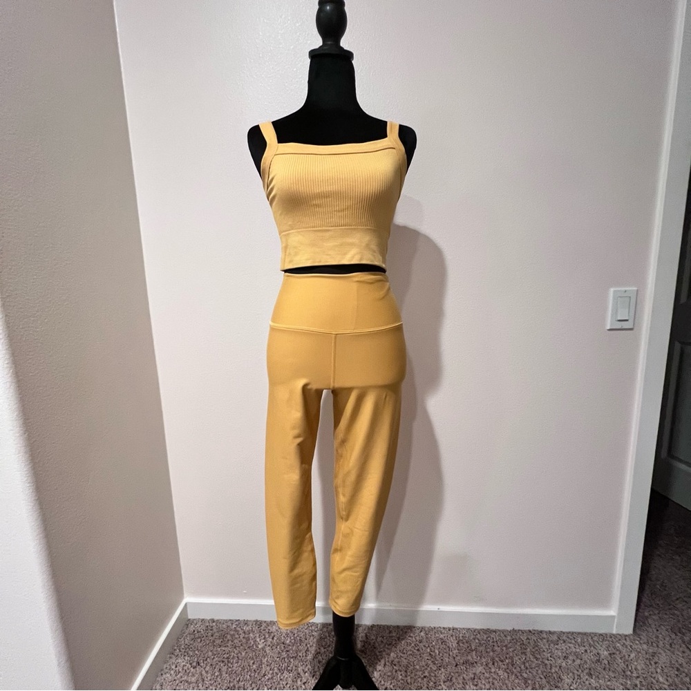 Abercrombie & Fitch YPB Yellow Cropped Two-Piece Set